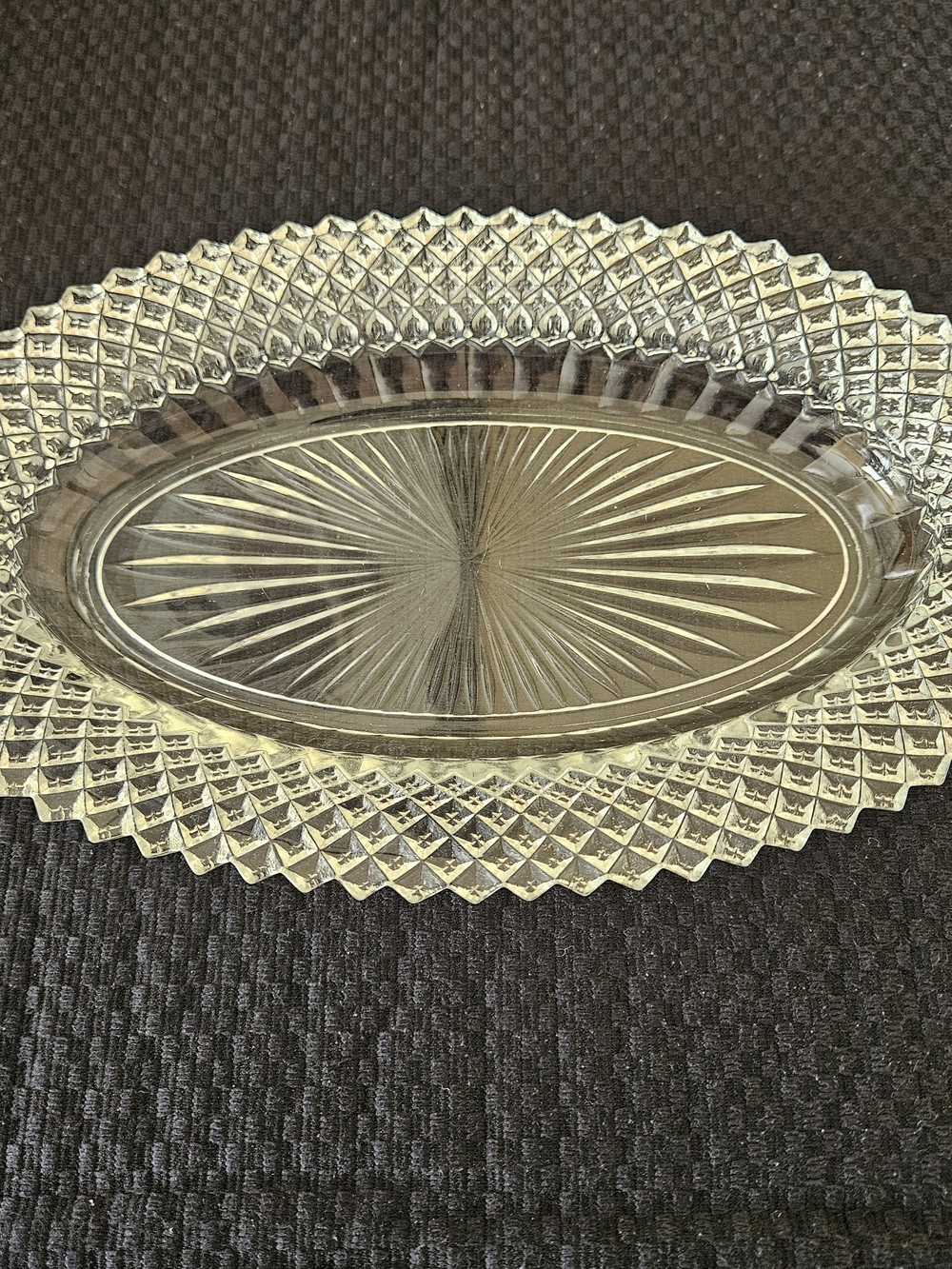 Oval Glass Serving Platter In Miss America Pattern